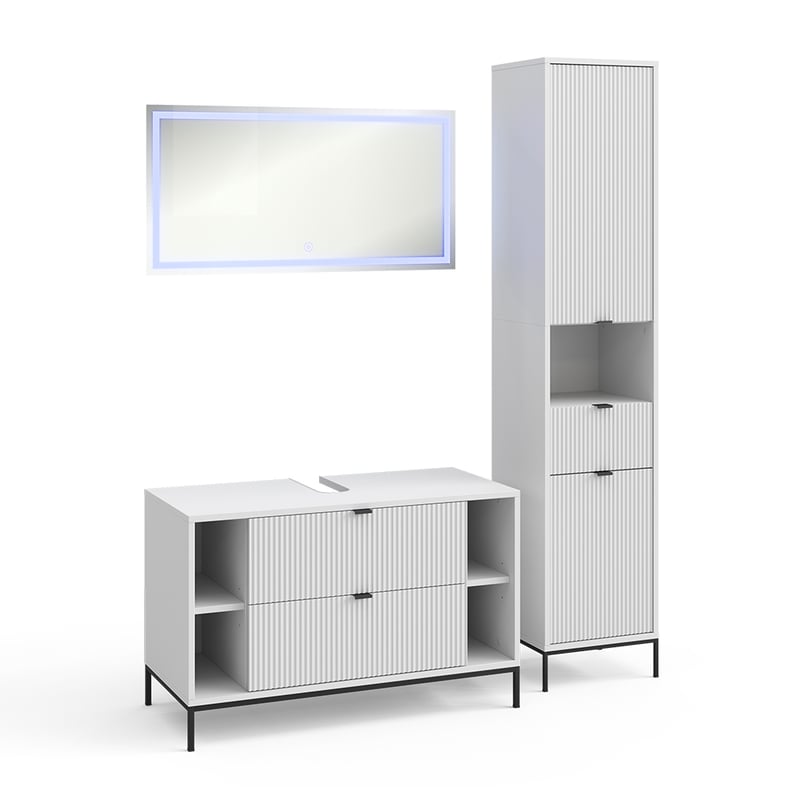 Vicco Zestaw mebli łazienkowych Eliza, Biały, 3 części