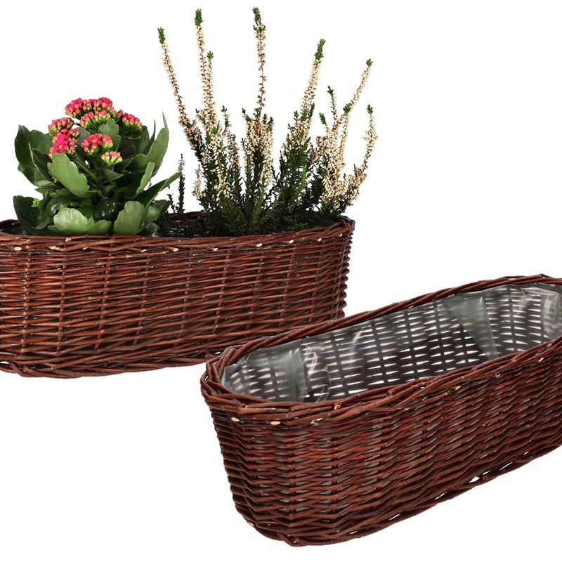Kosz doniczka wiklinowa 50 cm 2 szt osłonka koszyk - KOTARBAU
