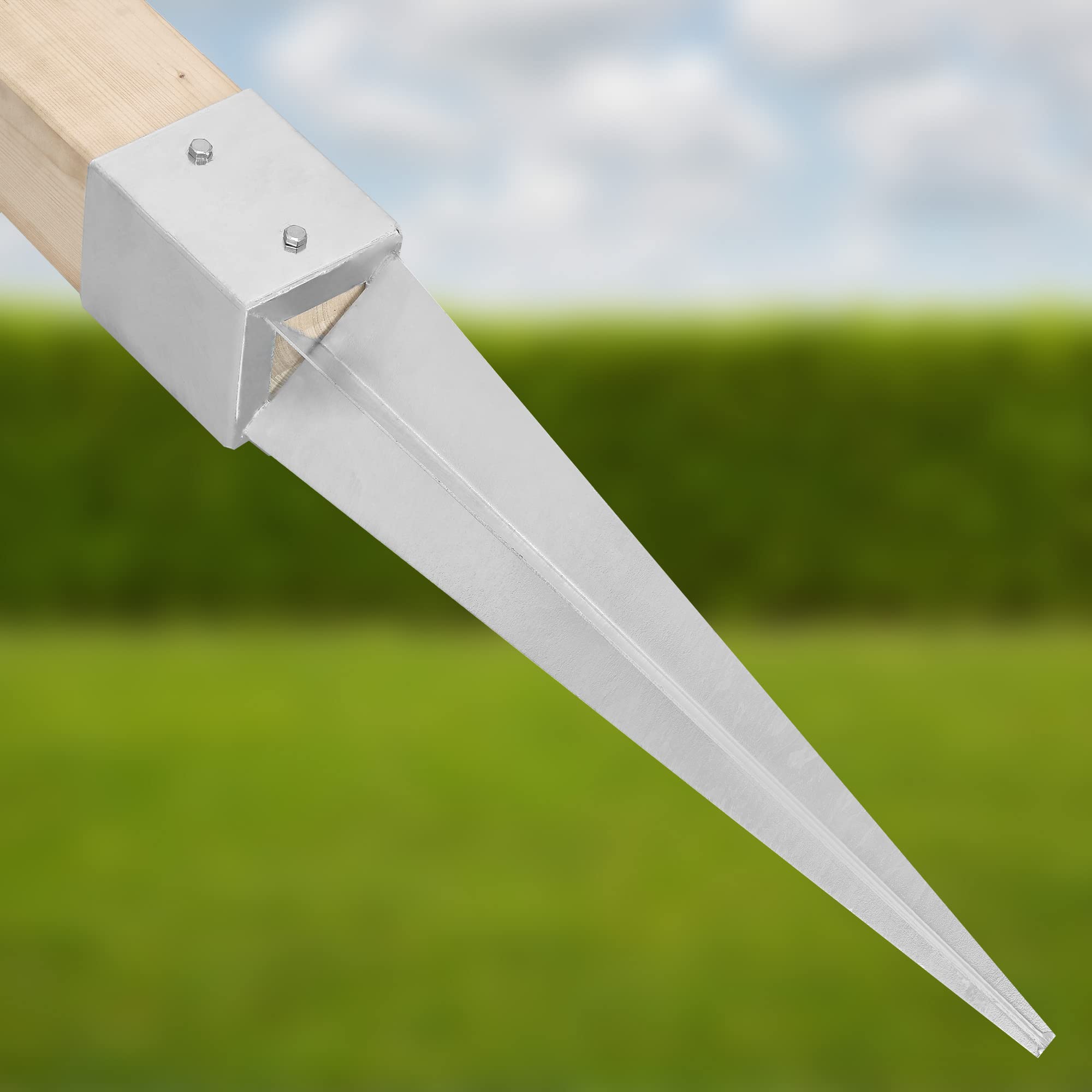 Support de Poteau a Enfoncer 61 x 61 mm Longueur 750 mm - Pied de Poteau Galvanisé à chaud - KOTARBAU - 6