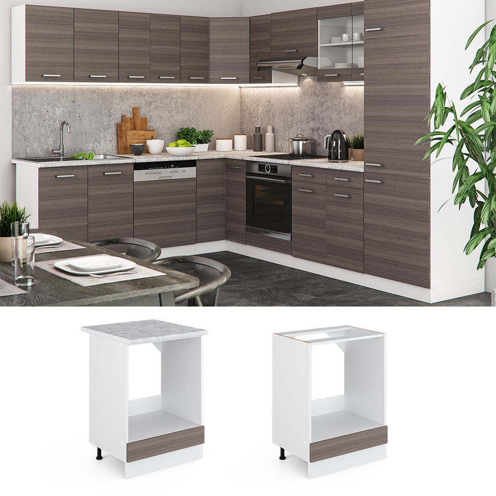 Vicco Meuble pour four R-Line, Gris noble, 60cm , PT Marbre - 2