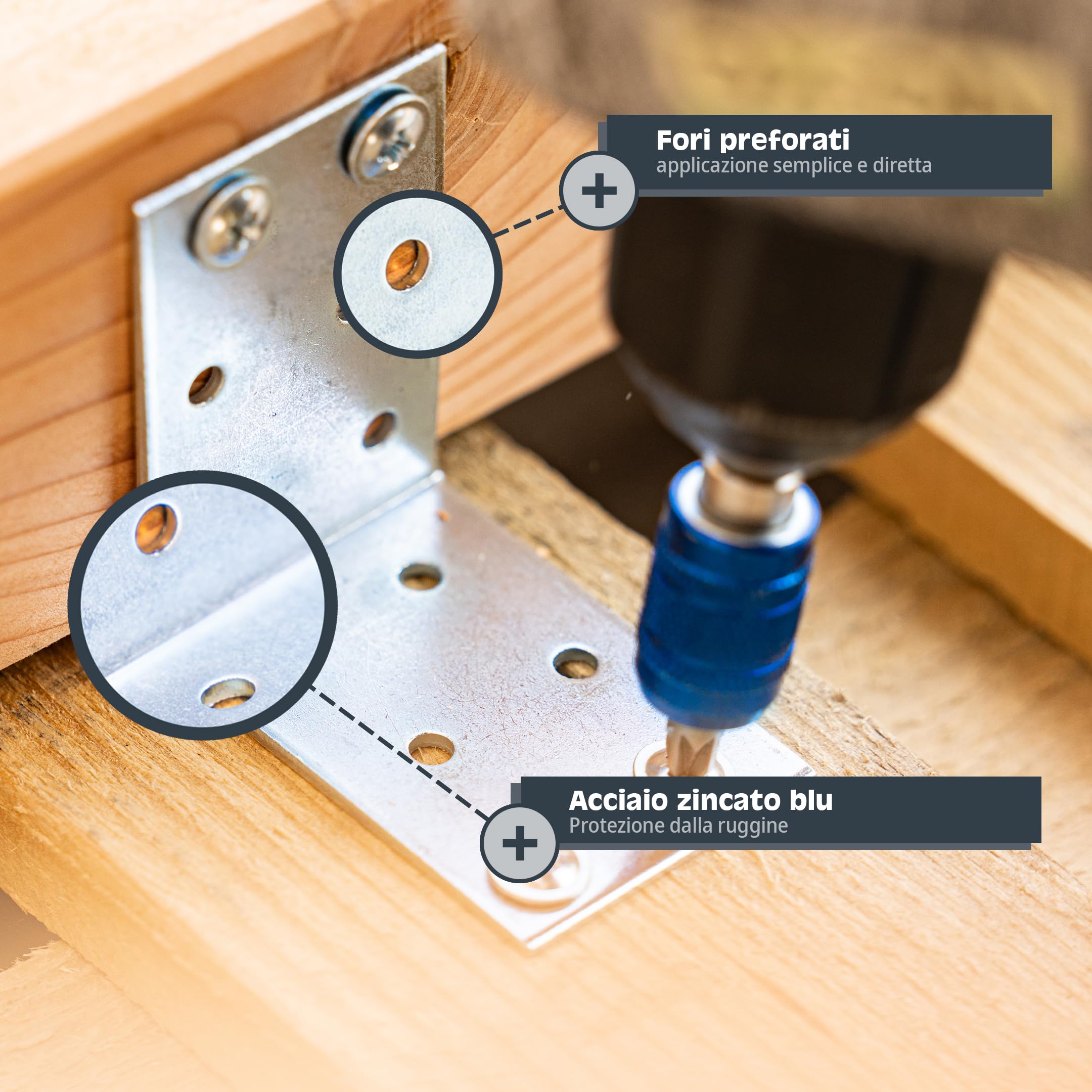 Alberts Piastra Forata Angolare 100 X 100 X 100 Mm, Zincata Sendzimir 1 Pz Angolo Della Piastra Forat 22753287 - Foto 5