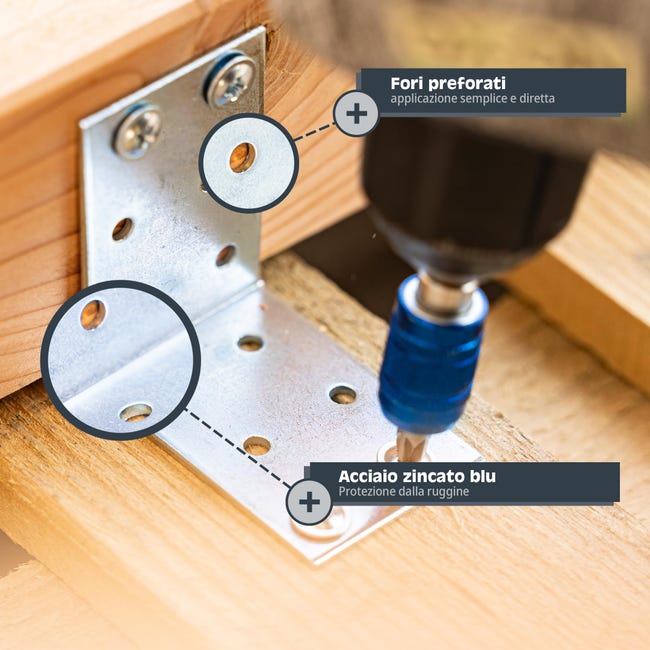 Alberts Piastra Forata Angolare 100 X 100 X 100 Mm, Zincata Sendzimir 1 Pz Angolo Della Piastra Forat 22753287 - Foto 5