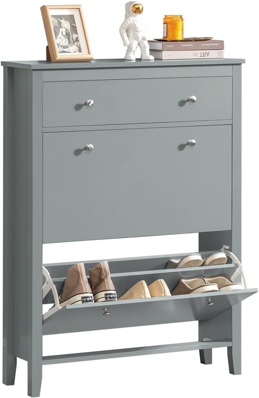 SoBuy Szafka na Buty z 2 Klapami Regał Organizer do Przedpokoju FSR89-HG