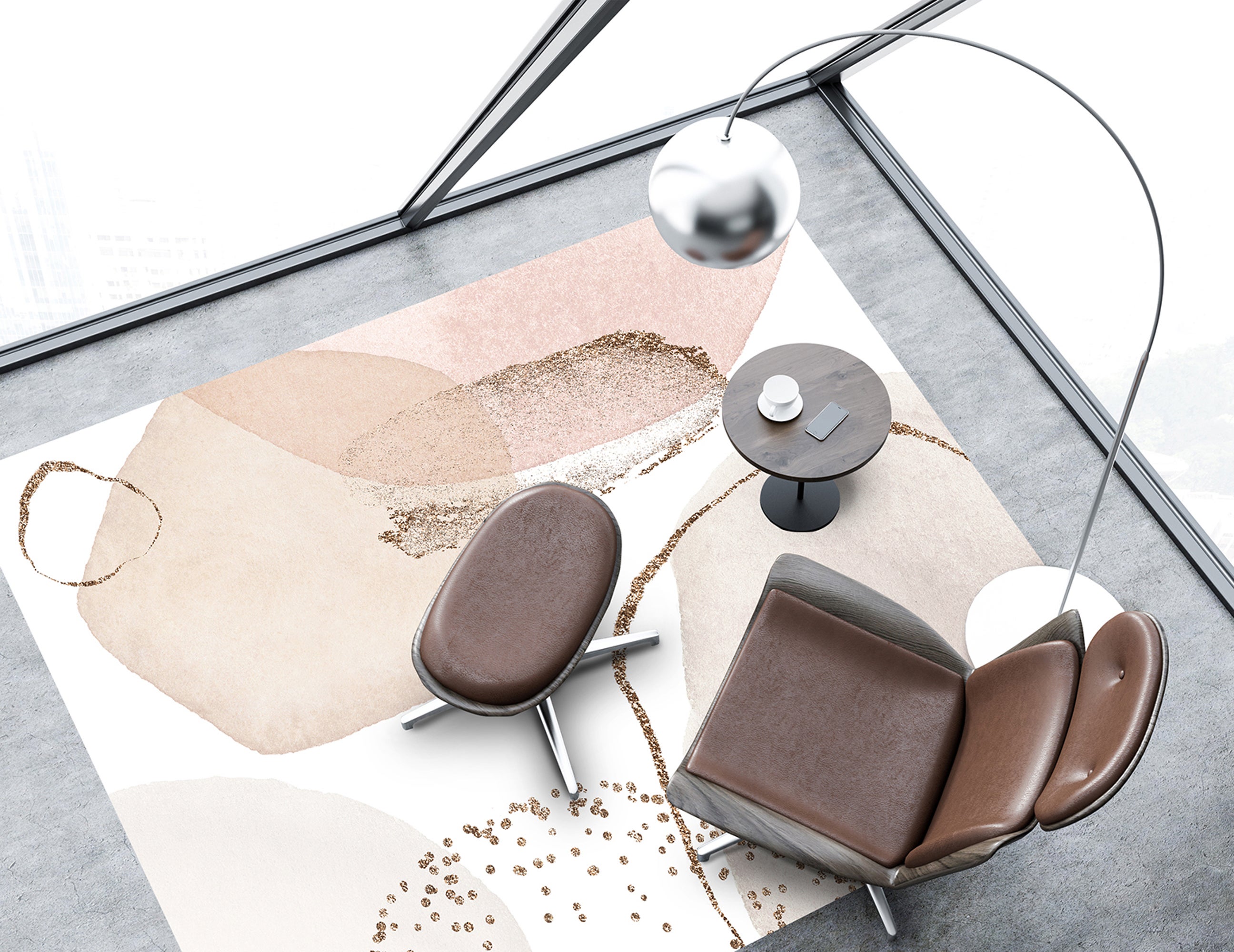 Tapete de vinil, Kira 133x200 cm - PVC antiderrapante, vinílico para cozinha ou sala, lavável, estilo moderno - 2