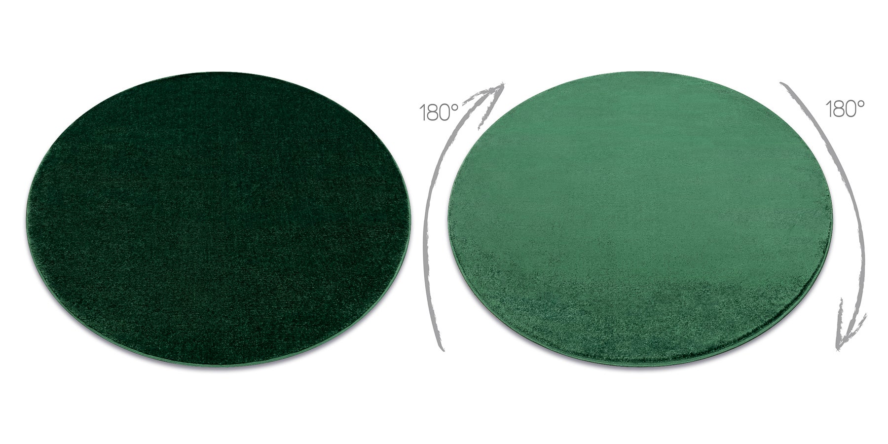 Tapis SOFTY cercle plaine couleur unie forest vert cercle 200 cm - 2