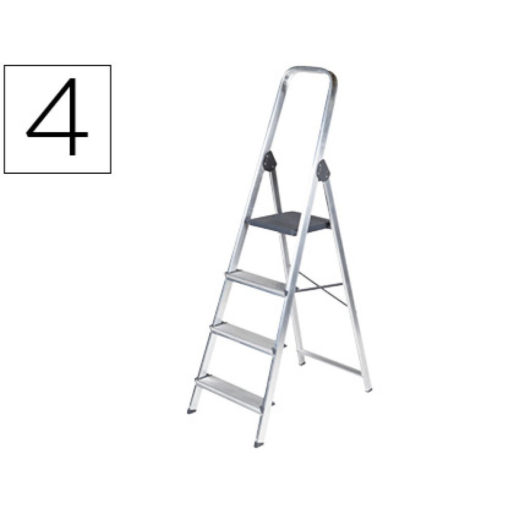 Q-connect escabeau aluminium - 4 marches - poids max 150kg - Hauteur 149cm - 3