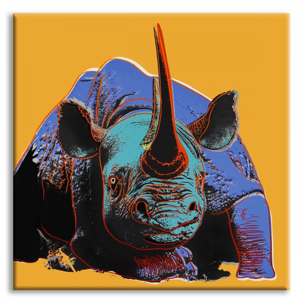 Nosorożec – Andy Warhol – wydruk na płótnie w drewnianej ramie, 80x80 cm