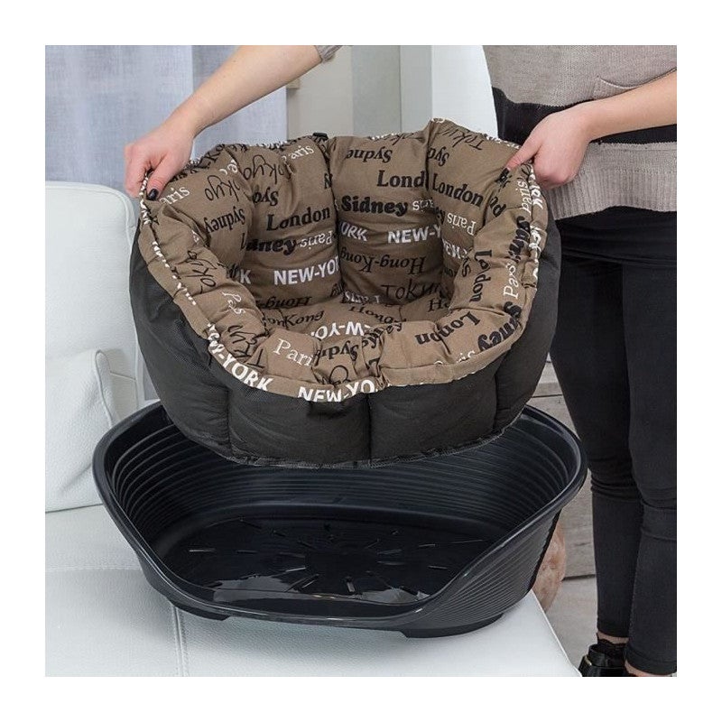 Ferplast Cuccia Cane e Gatto con Cuscino SOFA' 2 in Cotone Lavabile, Lettino per Cani Gatti da Interno Imbottito, Cesta in Plastica, Fondo Forato e - 3