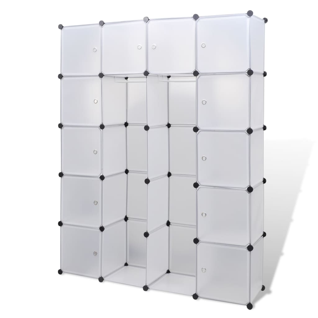 Armoire modulable 14 compartiments blanche 37x146x180,5 cm - COMFORTXL ...