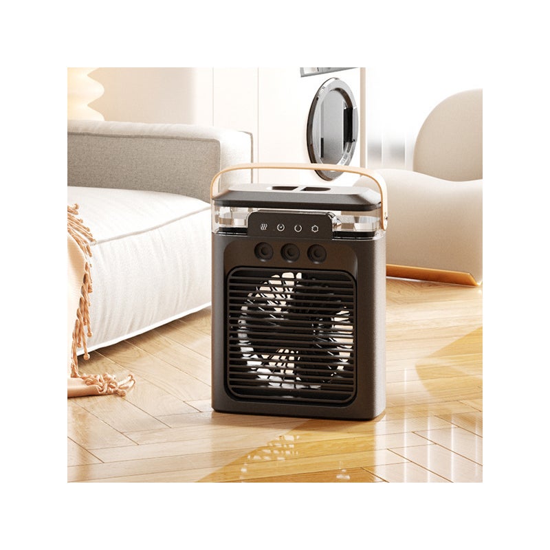 Przenośny klimatyzator, 3 ustawienia mgiełki, zbiornik na wodę o pojemności 400 ml, timer i 7-kolorowe światło LED, mały parowy schładzacz powietrza