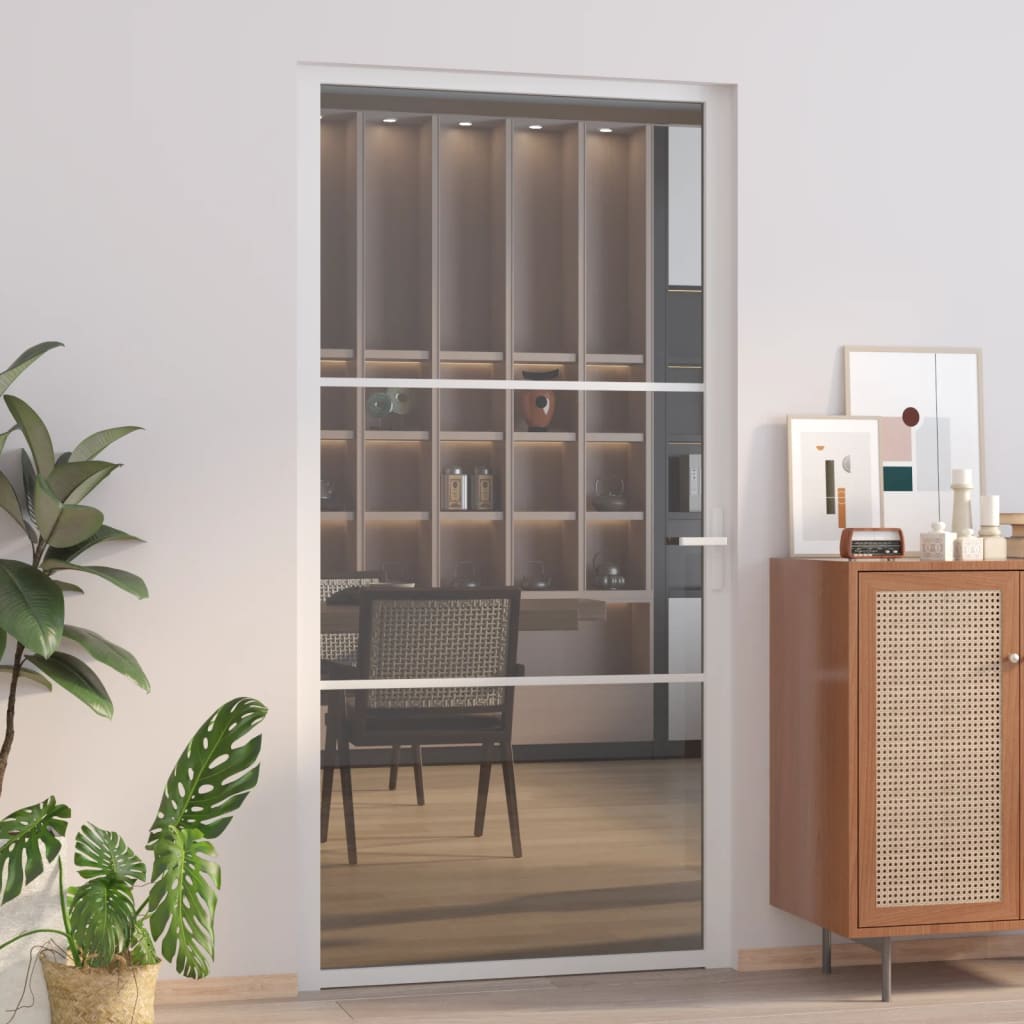 Porte intérieure 102,5x201,5 cm Noir Verre ESG et aluminium - Portes Intérieures - Porte Vitrée - Porte Noire - Porte Design - Porte Moderne - Home & Living
