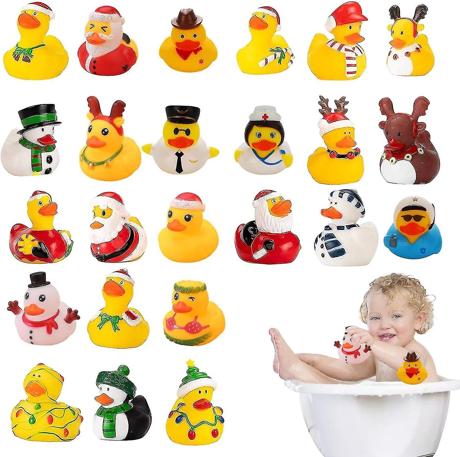 Calendrier de l'Avent - 2025 - 24 Canards en Caoutchouc - Cadeaux de