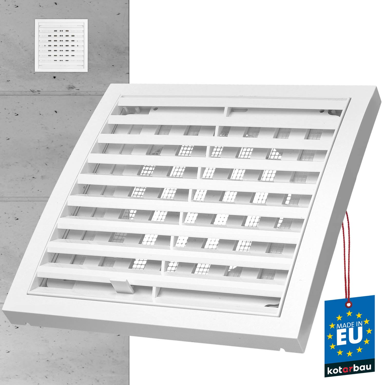 Kratka wentylacyjna ⌀100 zamykana z siatką 150 mm - KOTARBAU