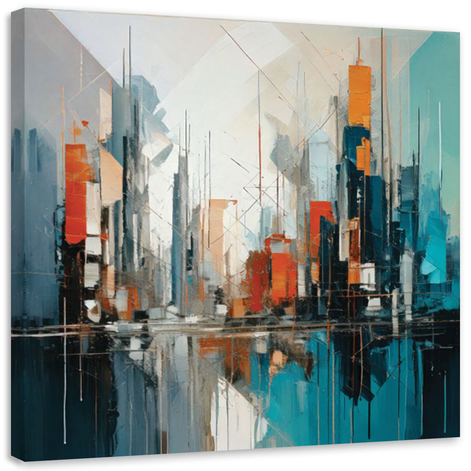 Obraz do sypialni, Abstrakcyjne Miasto Architektura 40x40