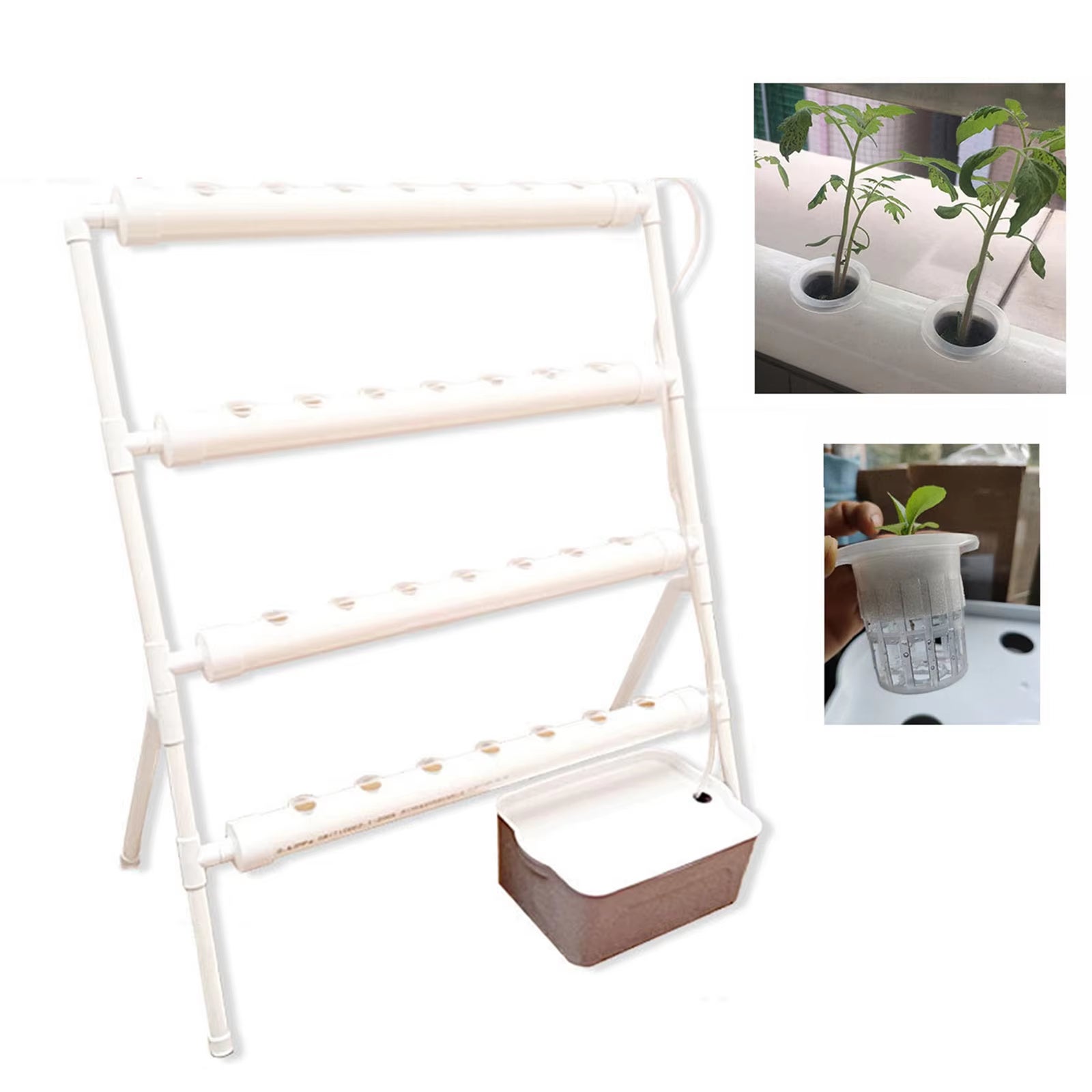 Kit de culture hydroponique hors-sol, 36 trous, 4 tubes, outil pour potager et jardin avec pompe, système de culture hors-sol - 5