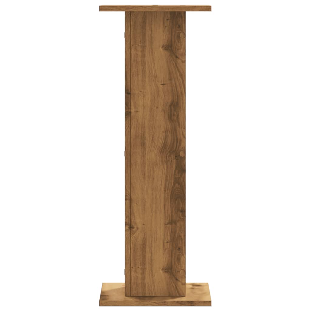 Lot de 2 supports pour plantes chêne artisanal en panneau de bois - 7