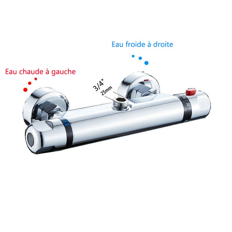 Mitigeur douche thermostatique murale Mitigeur de Douche Mitigeur Thermostatique pour Douche & Colonne, Sortie d'eau 3/4