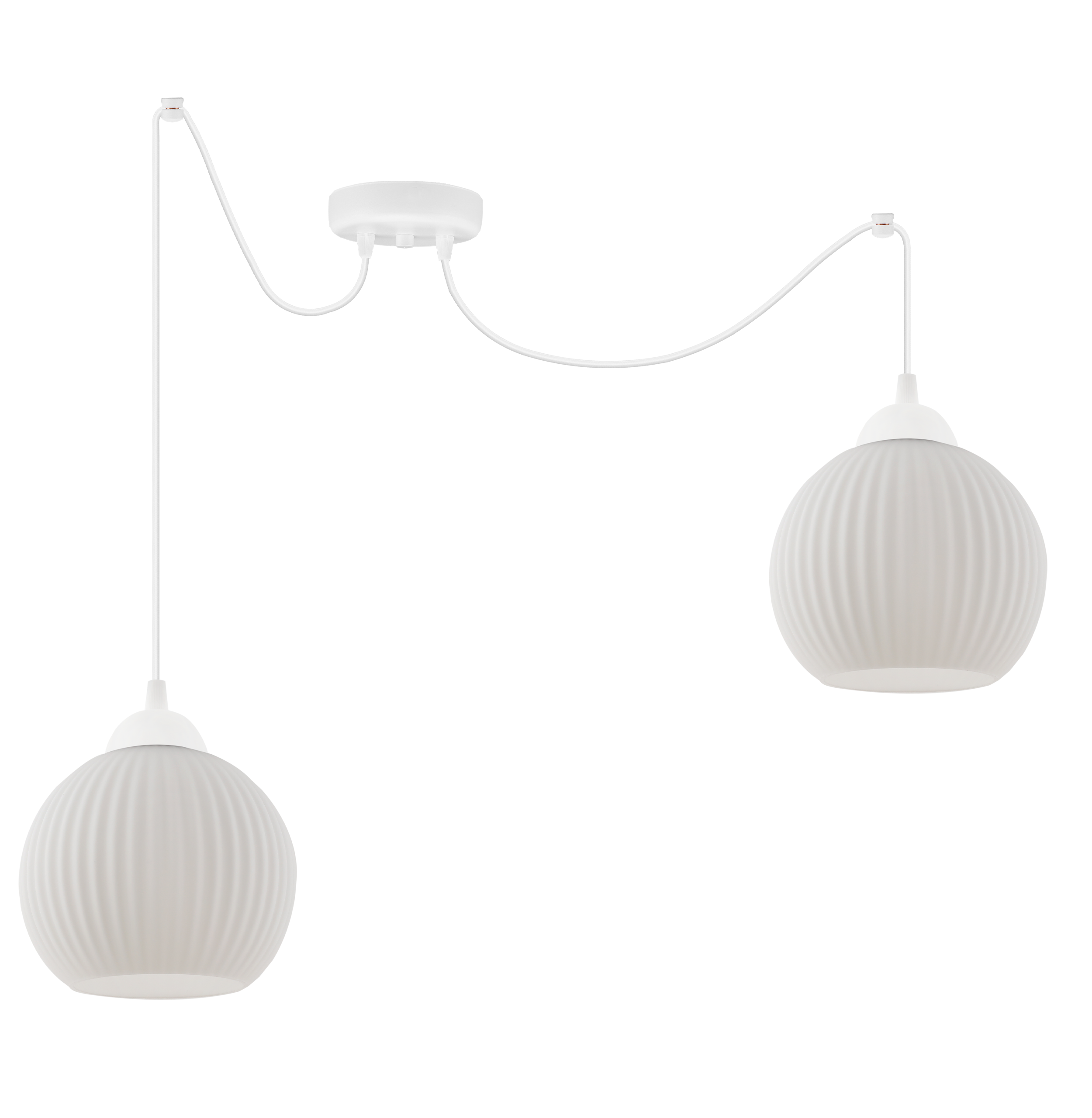 Lampa sufitowa wisząca Riffle Pająk loft 2xE27 klosz kula biała Light Home LH