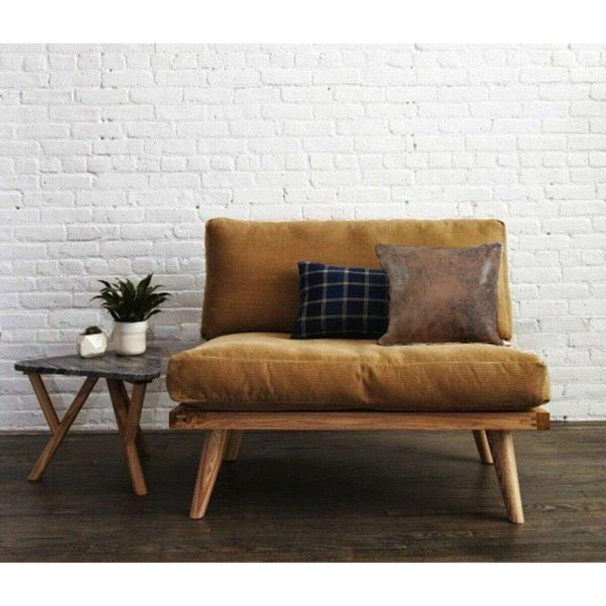 Coussin aspect cuir marron 40x40cm HAVANE - 5