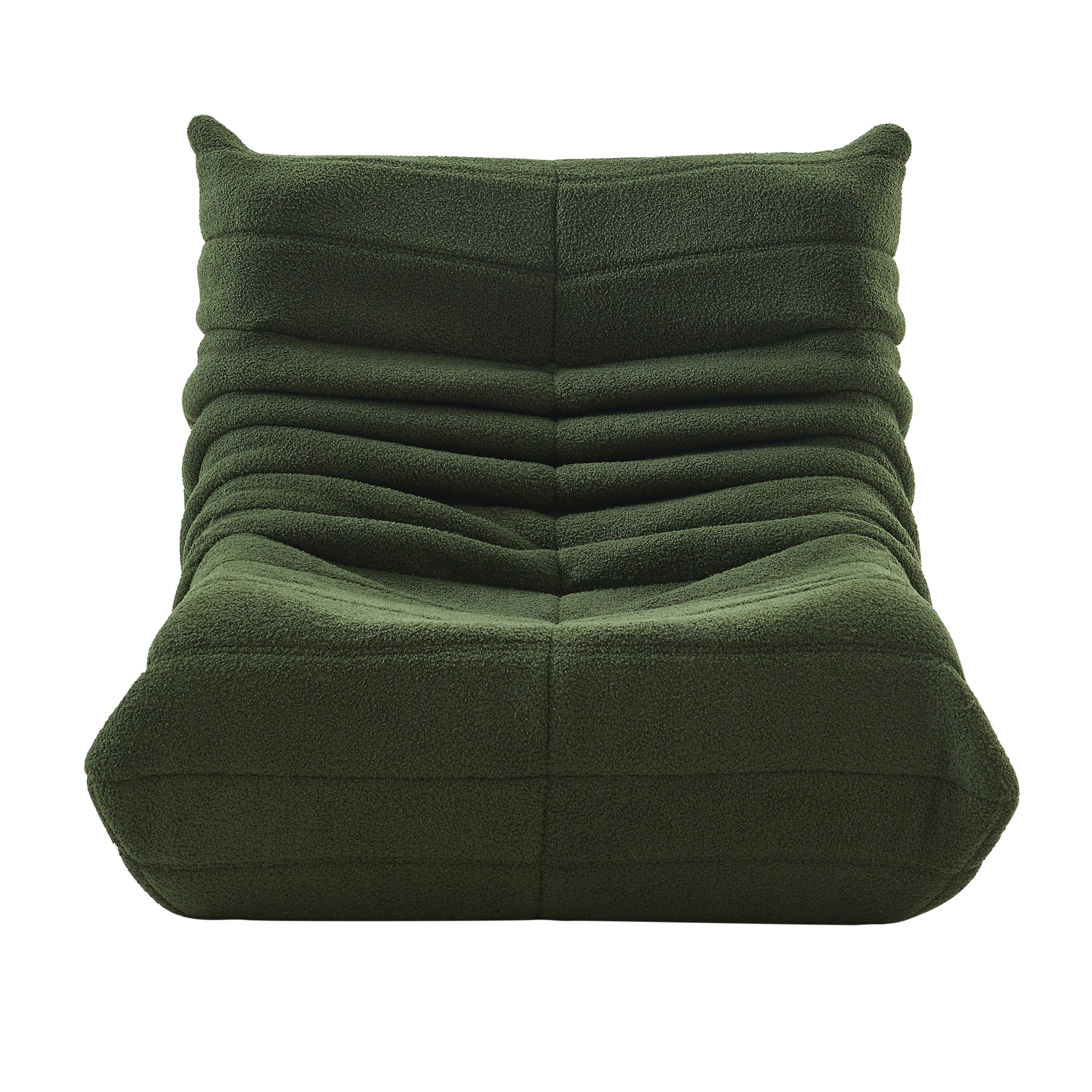 Fauteuil paresseux - Velours vert - Confort relaxant - canapé 1 place - Canapé - Chauffeuse - 86x105x75 cm - 10