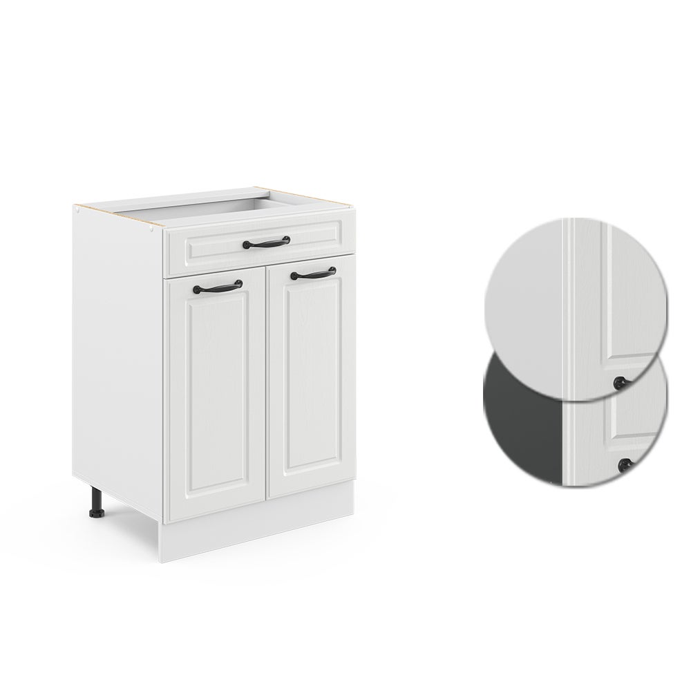 Vicco Meuble cuisine R-Line, Blanc campagne, 60cm avec tiroir, sans PT - 5