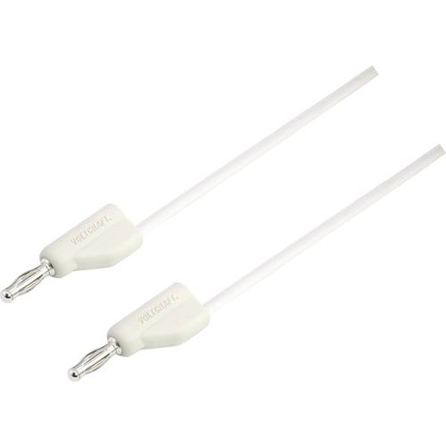 Ultra-flexible Cordon de mesure [Banane mâle 4 mm - Banane mâle 4 mm ] 0.75 m blanc MSB-300 10 A