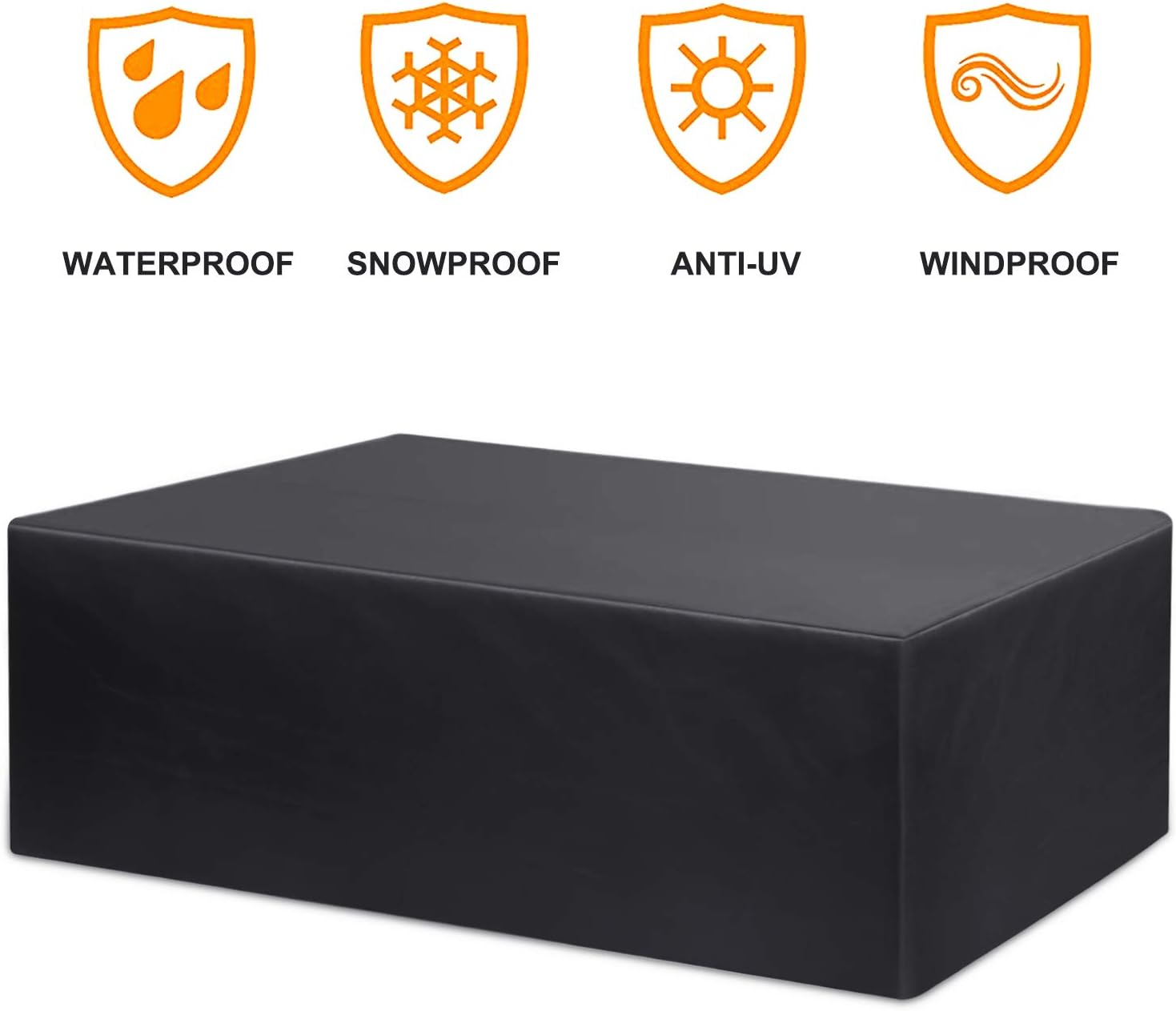 IXEHOH Fundas Para Muebles De Jardín Impermeable 123x123x74cm Rectangular Funda Muebles Jardin Tejido Oxford 420D,Anti Viento,Anti UV Funda Protectora Mesa Exterior