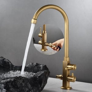 Rubinetto Vintage In Ottone Bronzo - Per Esterno, Maniglia Singola, Beccuccio Girevole 360° - Foto 7