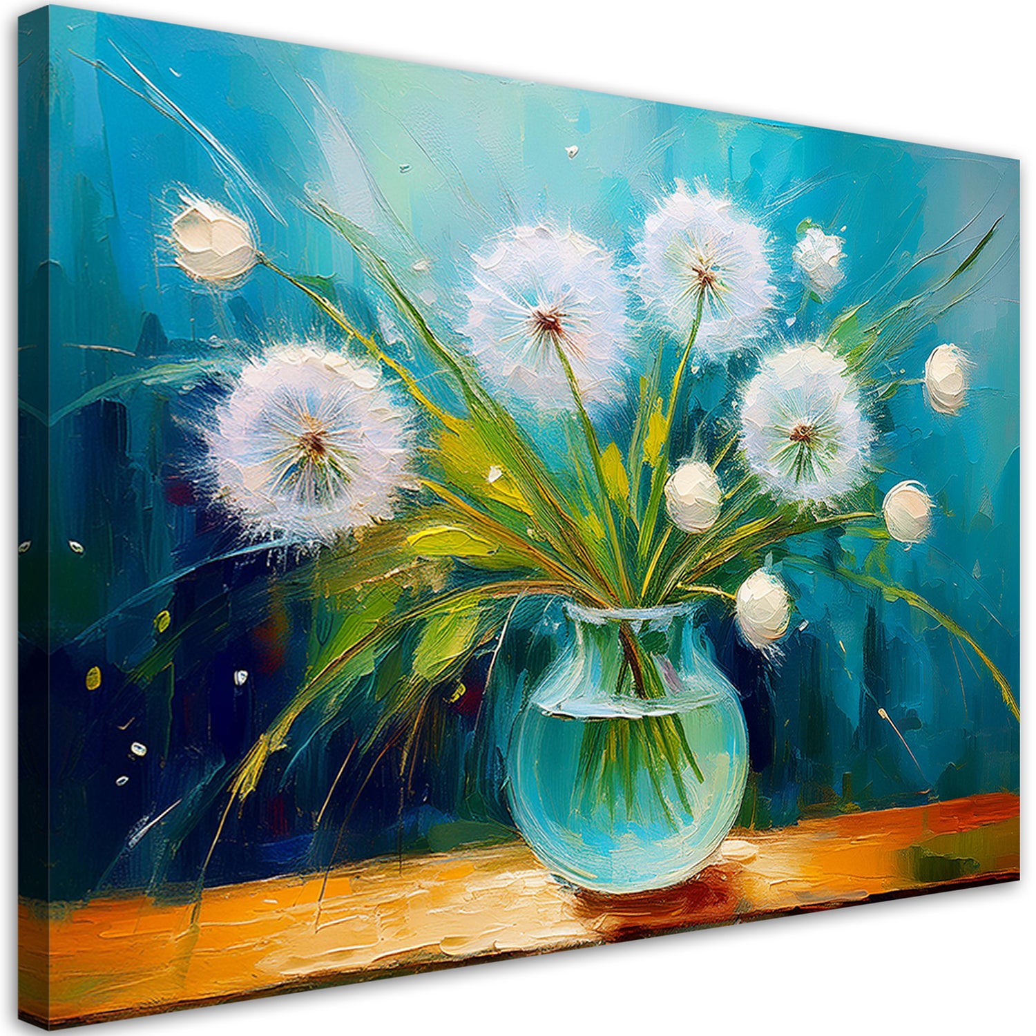 Obraz na płótnie, Dmuchawce w Wazonie 90x60