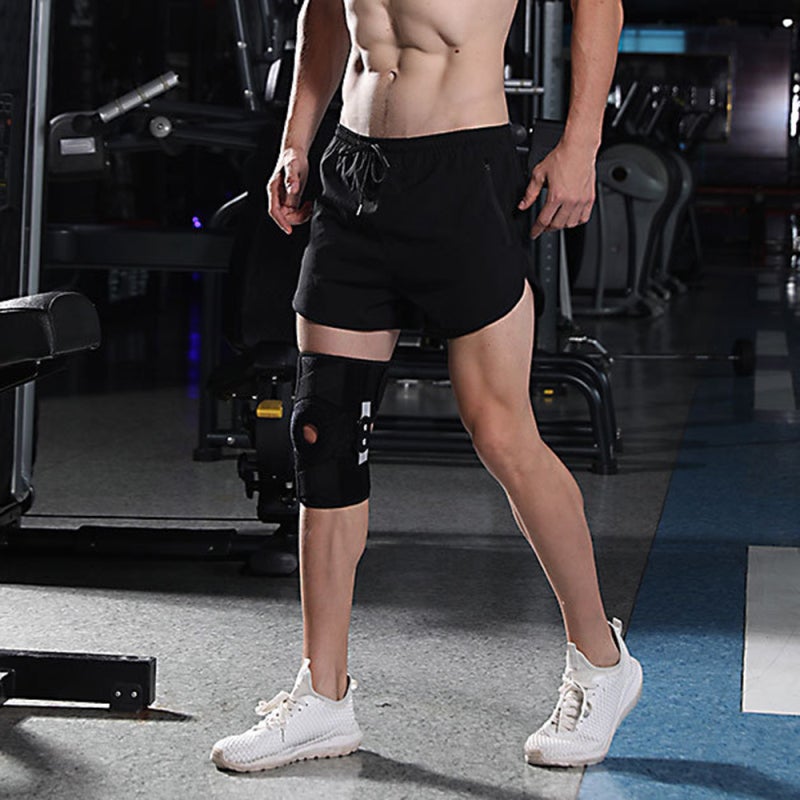 Genouillère de sport ajustable avec bandage de protection et stabilisateur latéral en métal - 3