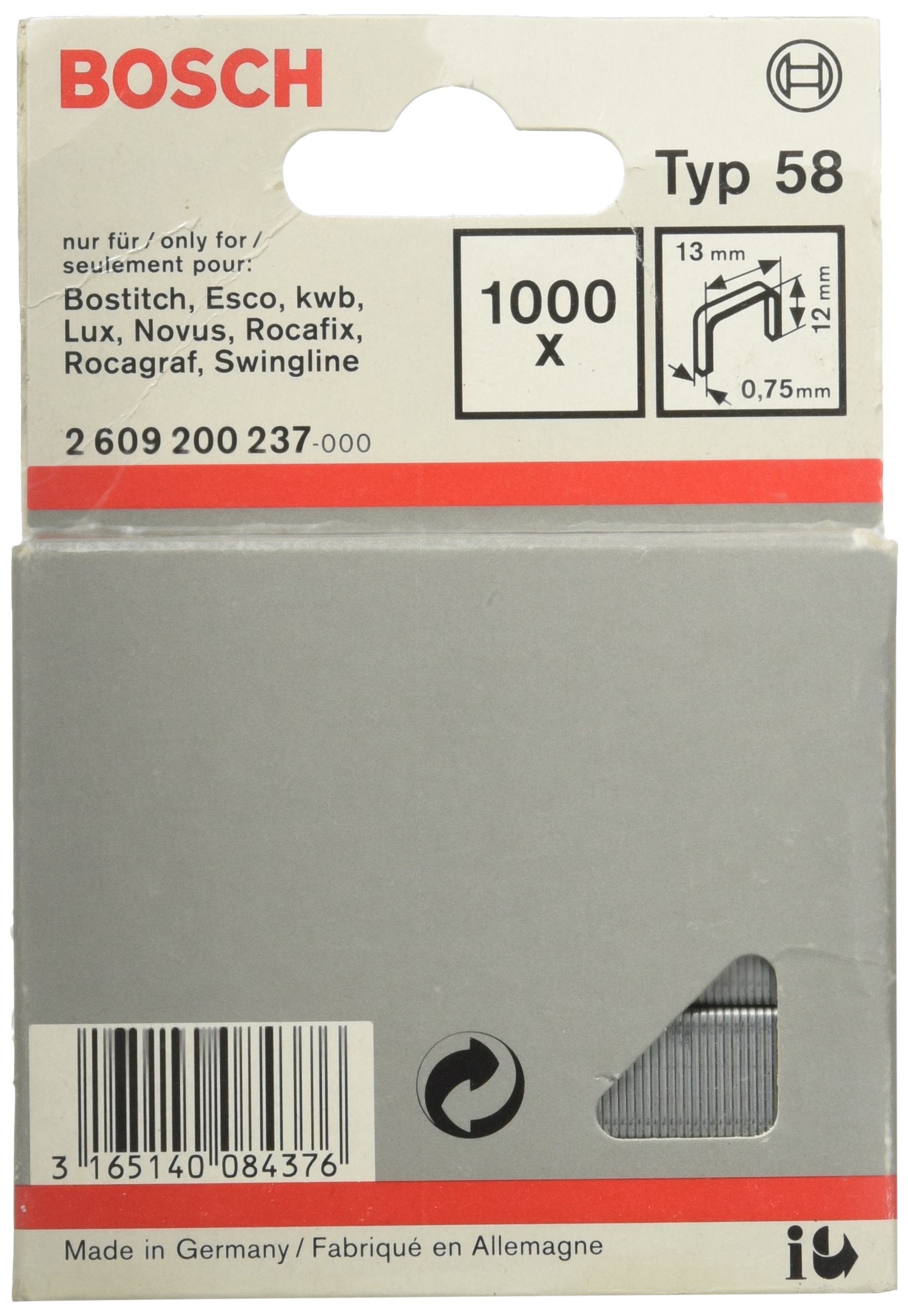 Zszywki cienkowarstwowe Bosch typ 58 stal nierdzewna 13 mm metaliczny - 3
