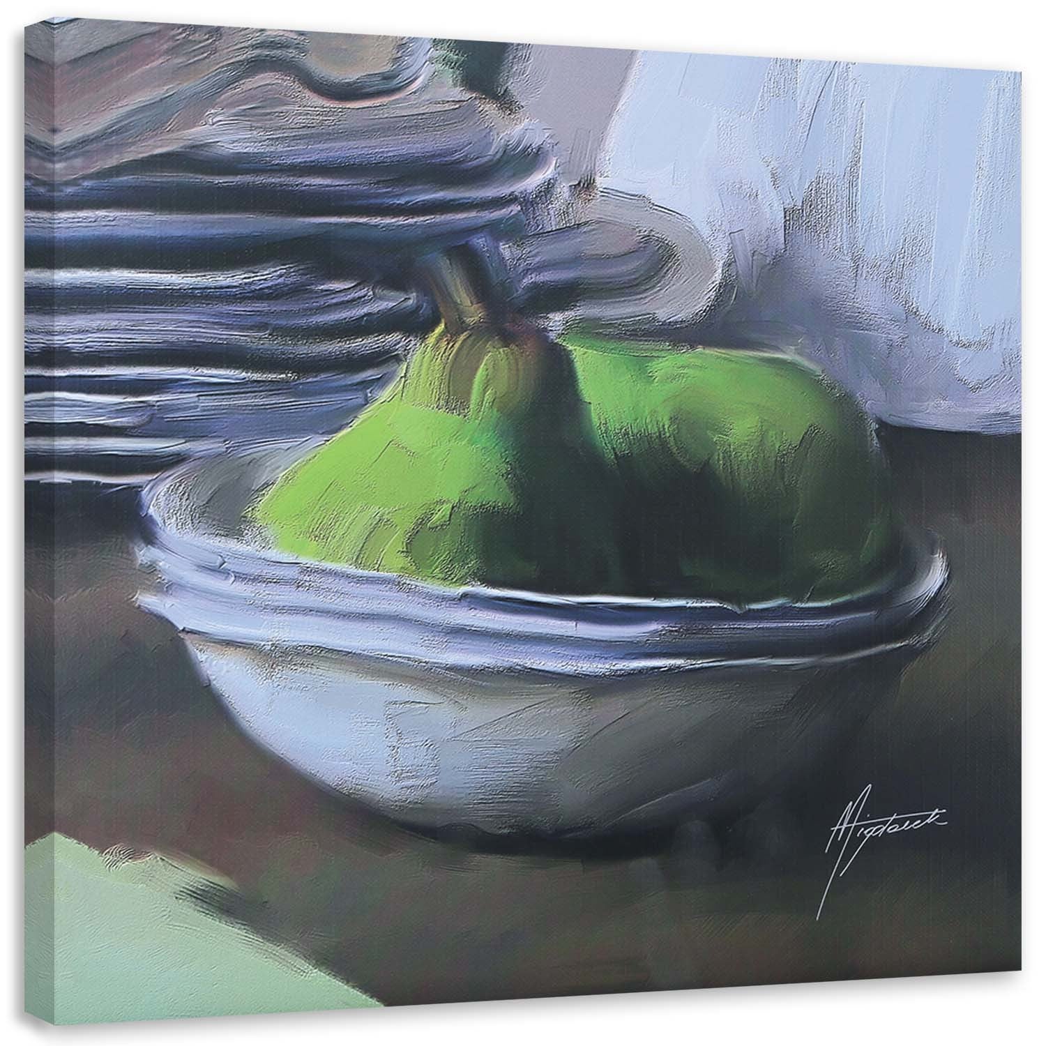 Obraz na płótnie, Dwie zielone gruszki 60x60
