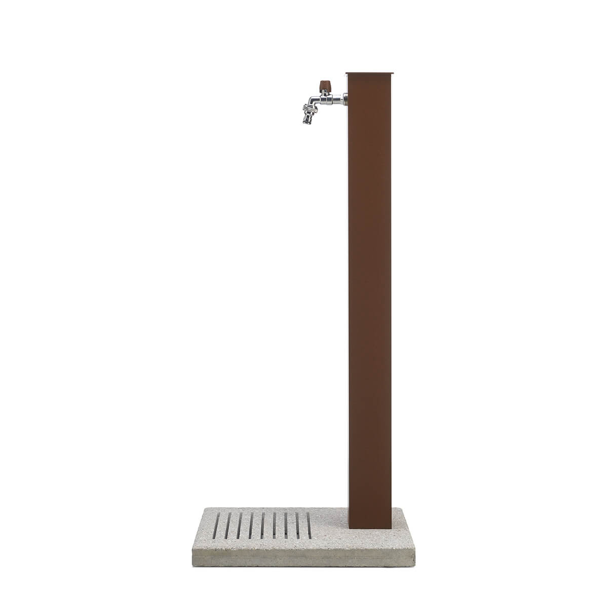 Belfer Fontaine de jardin en colonne en acier/aluminium - socle en ciment, Rouille, décorative pour extérieur - 100% Made in Italy - 2