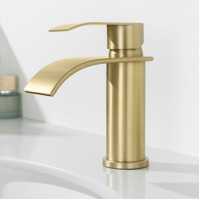 CECIPA MAX Robinet de lavabo en Acier inoxydable Mitigeur de lavabo dorée Mitigeur M Robinet salle de bain en cascade