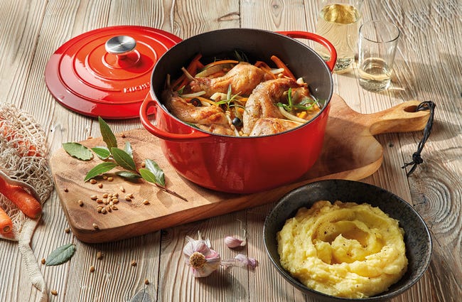 Rostiera In Ghisa Küchenprofi 24 Cm Con Coperchio | Casseruola Olandese Per Forno E Piano Cottura | Grigio/Nero - Foto 3