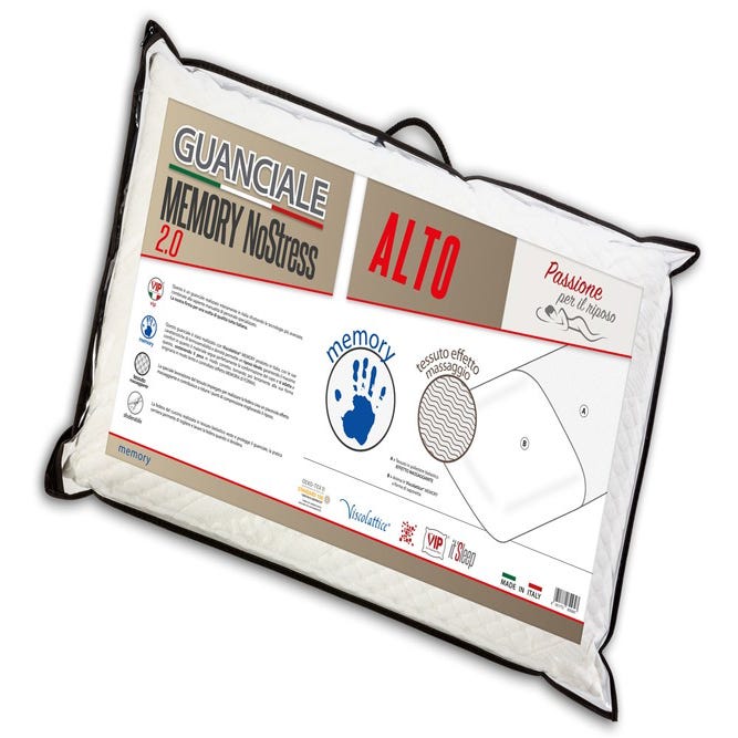 V.I.P. Cuscino Da Viaggio In Memory Foam – 40x25 Cm, Morbido E Compatto, Made In Italy