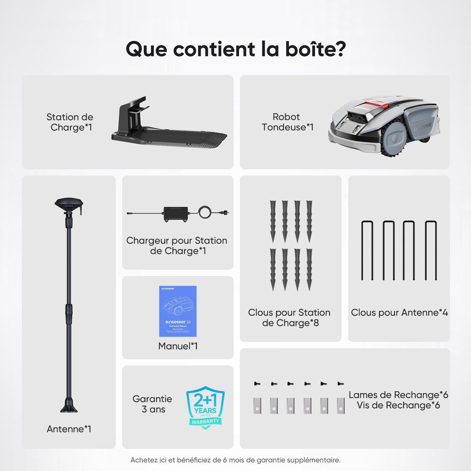 Robot Tondeuse sans Fil, 800 m², RTK + Vision, Cartographie, Évitement des Obstacles, Pentes 30 %, Contrôle via App, Sunseeker S3 - 9