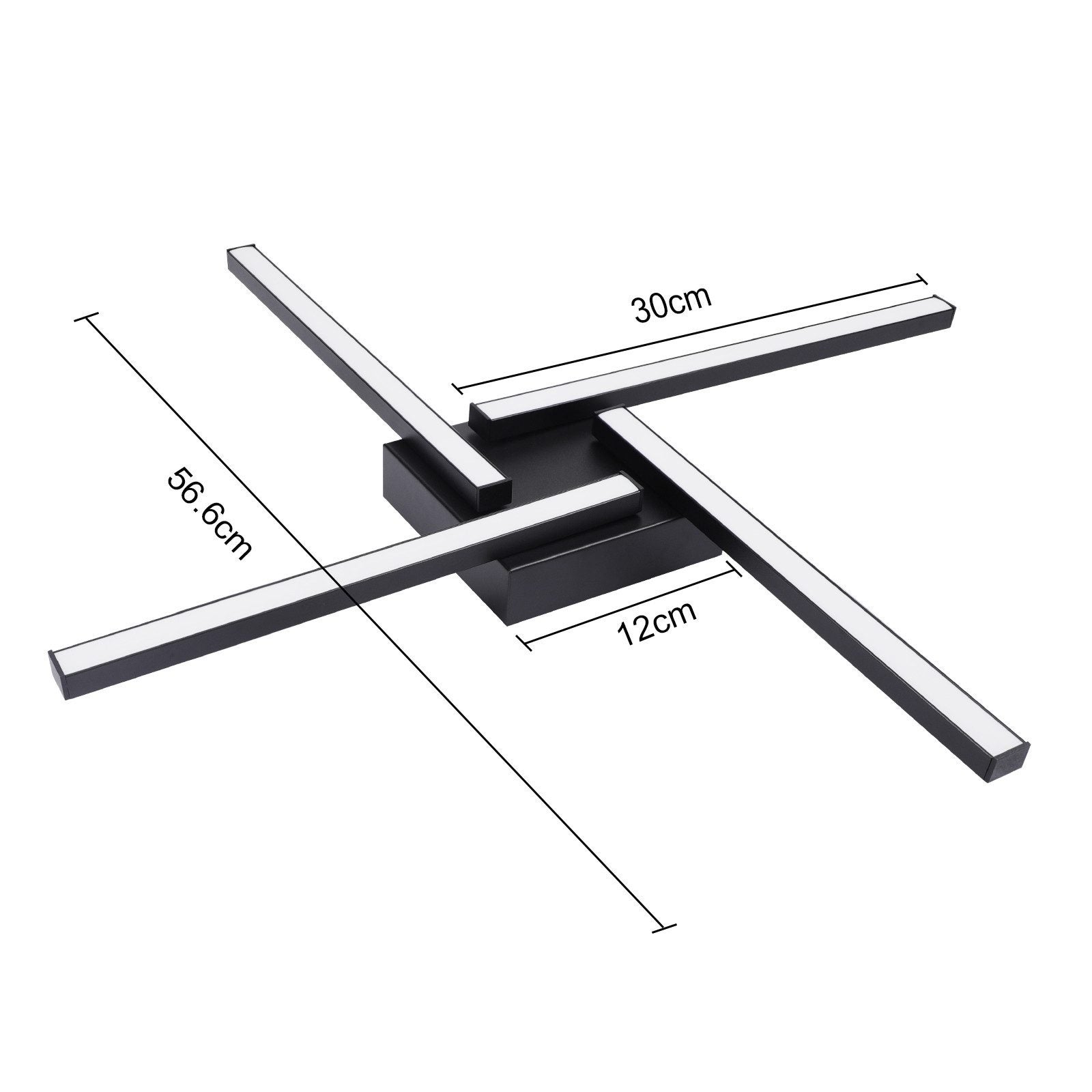 ZMH Lámpara De Techo LED Moderna Negra De 3000-6500 K Para Salón, Cocina Y Oficina. | Leroy Merlin