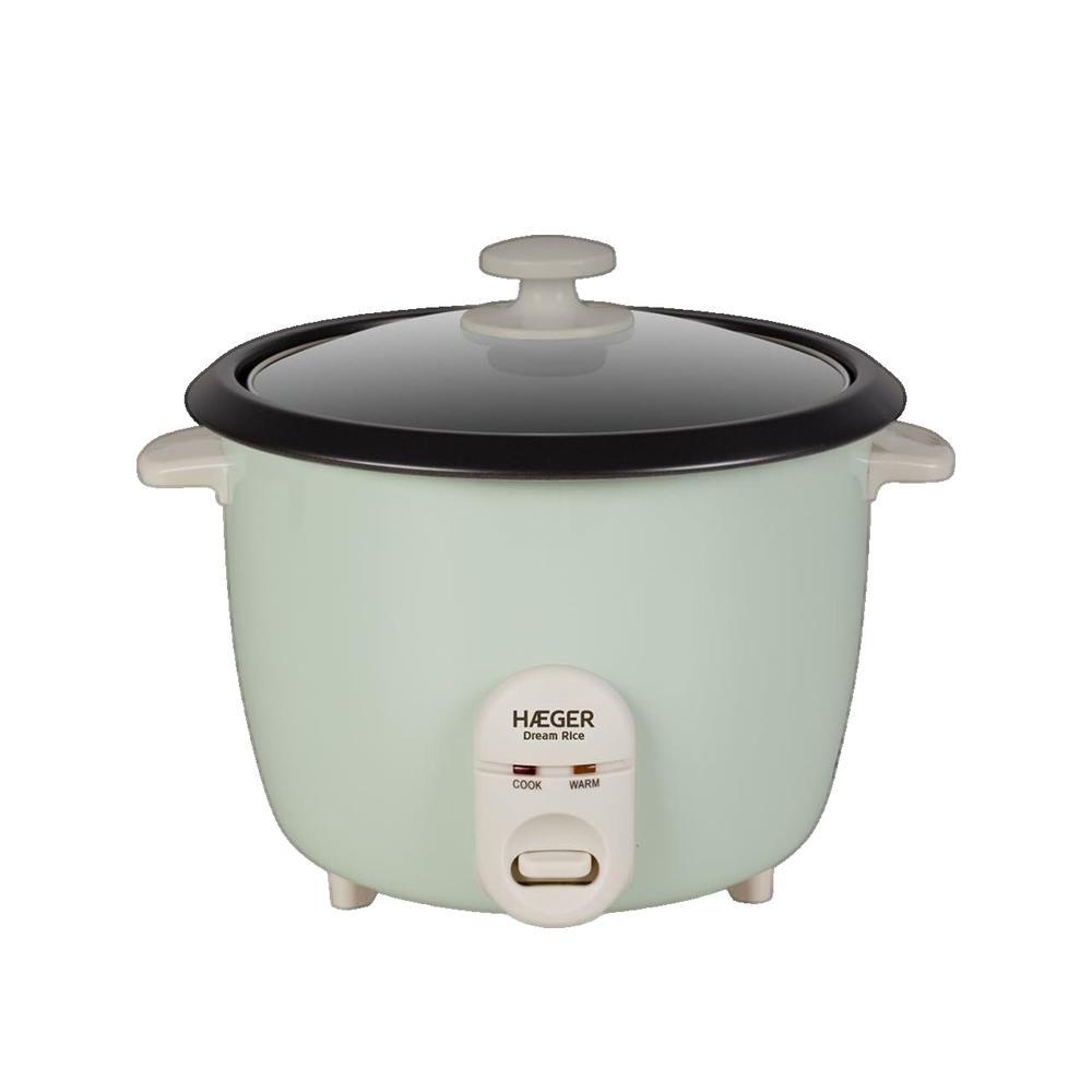 Arrocera Haeger RC-18L.002A verde 1,8L 700W tapa de vidrio antiadherente - Imagen 3