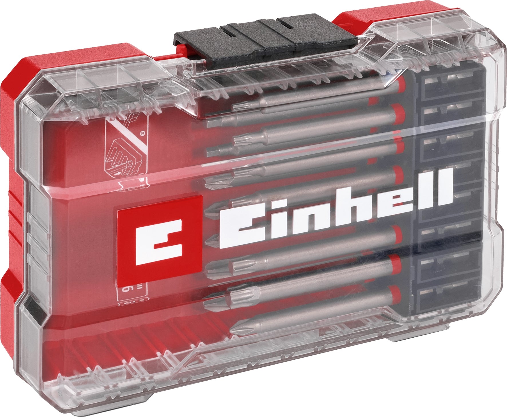 Set di punte originali Einhell M-CASE da 16 pezzi (per avvitatori e trapani a batteria con punte da 90 mm in acciaio S2 sabbiato e codolo E 6.3, compr