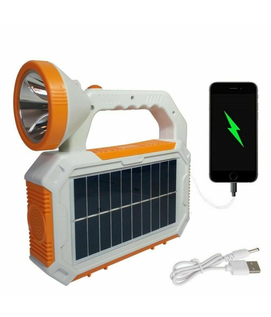 Torcia Lampada Pannello Solare Portatile Ricaricabile Led 40 Sos Usb Jfs 101 55368308 - Foto 13