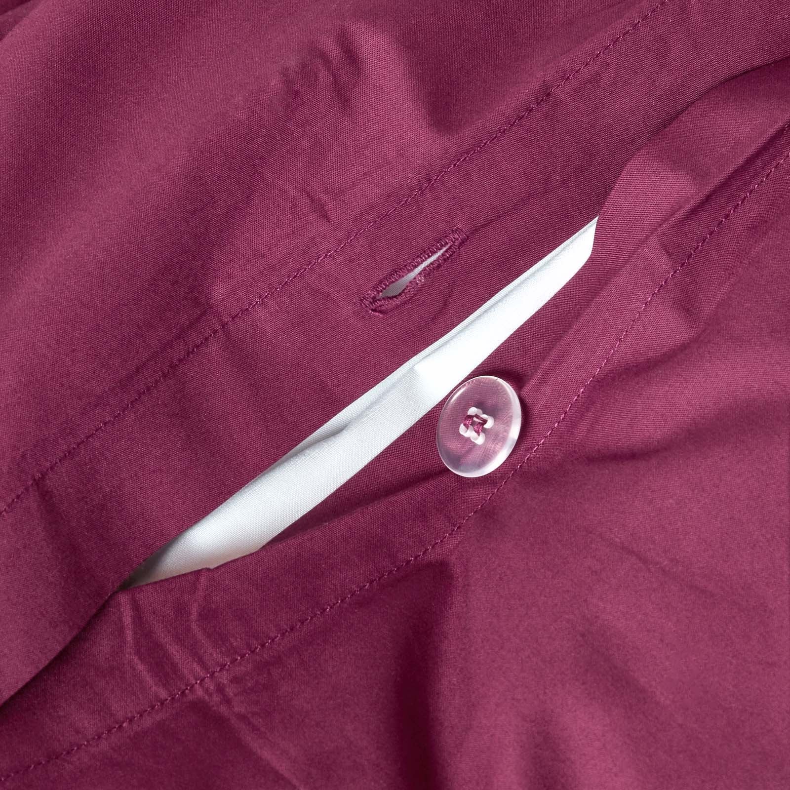 Homescapes Housse de couette et taies d'oreiller unies en coton égyptien 200 fils Prune 230 x 220 cm - 3