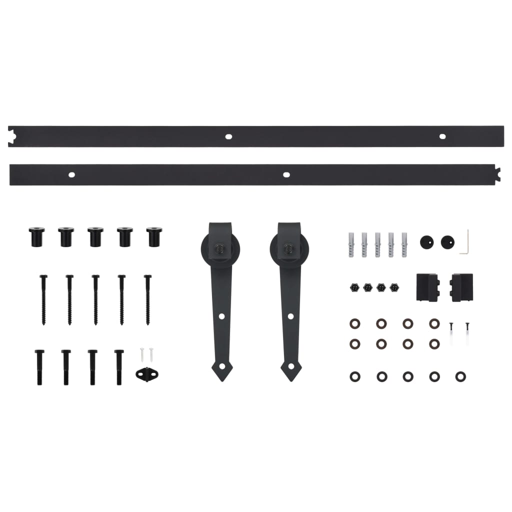 vidaXL Kit de quincaillerie de porte coulissante SKIEN 200 cm noir - 4