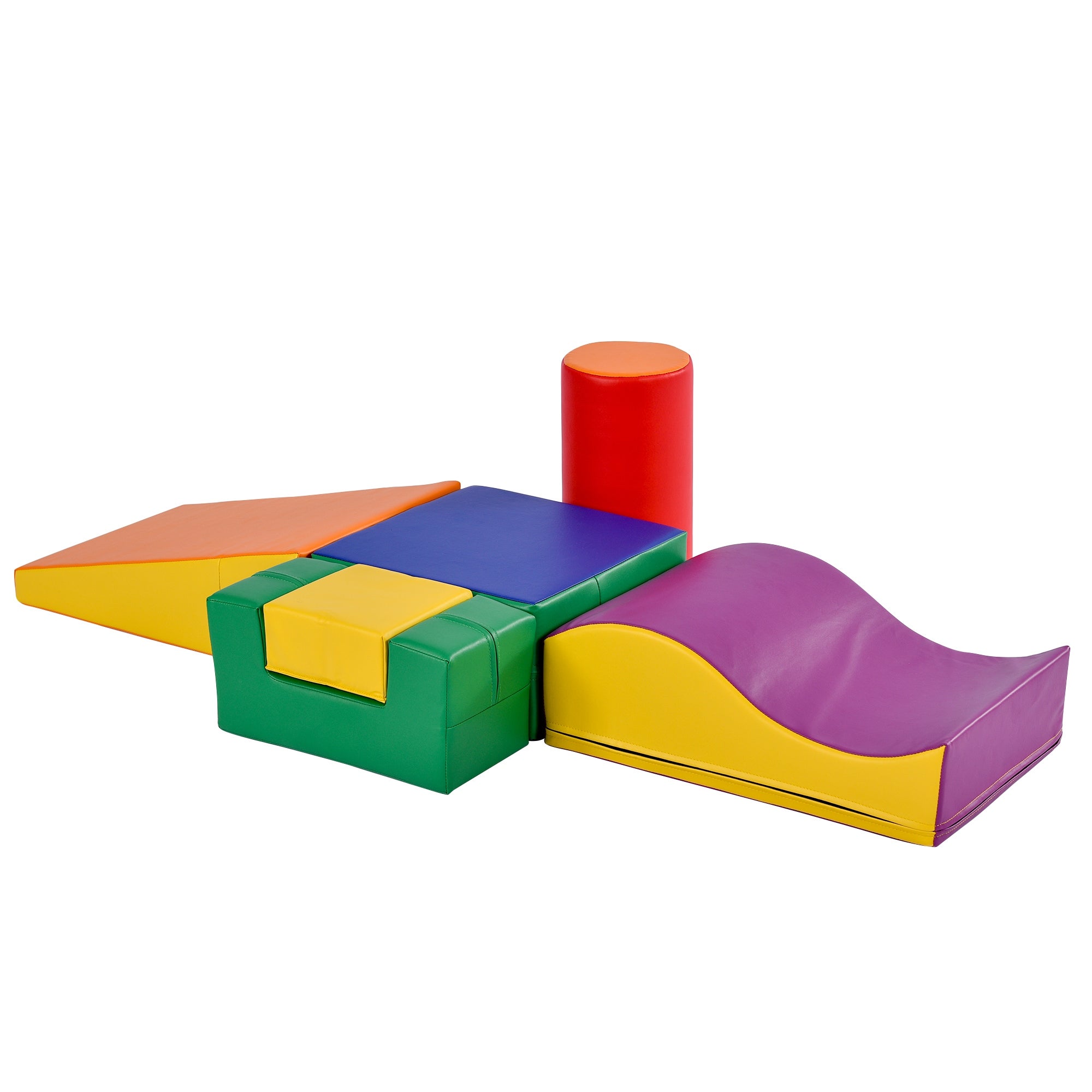 Blocs géants 6 pièces - Jouet pour enfants - Escalier, toboggan, activité de grimpe et de ramper - Couleurs vives - 3