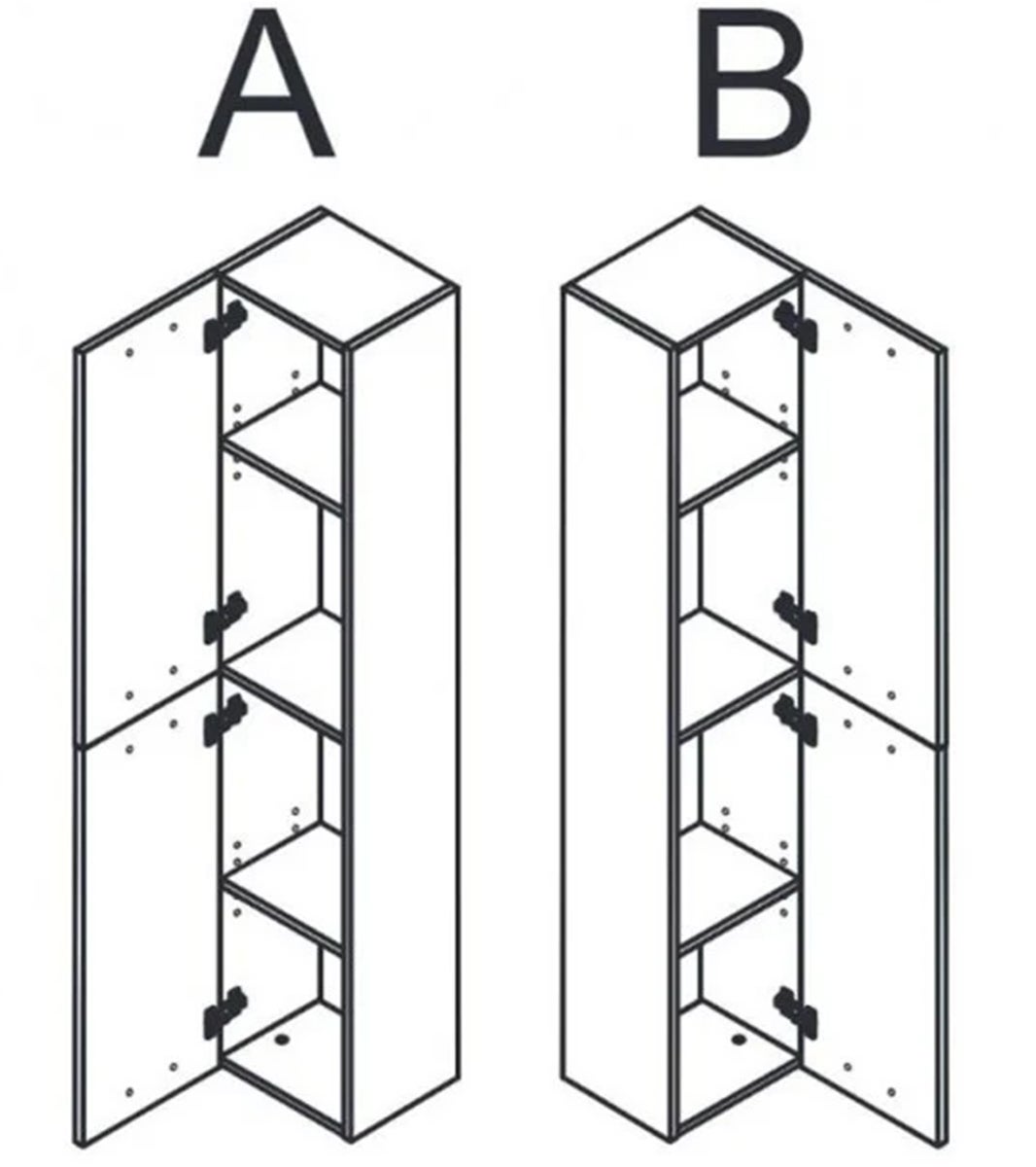 Colonne salle de bain Suspendue avec 2 Portes coloris Alaska chêne à nœuds - Hauteur 150 x Longueur 30 x Profondeur 25 cm - 2