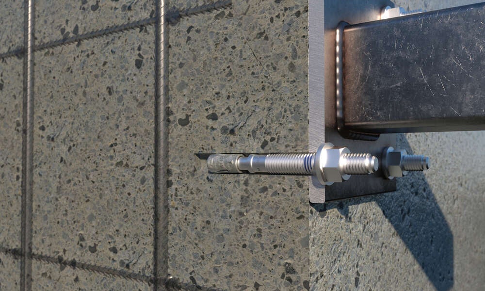 Goujon d'ancrage mâle charges lourdes - Tige zinguée - Bague zinguée M10 x 65 Ø10 - Boite de 100 - 3