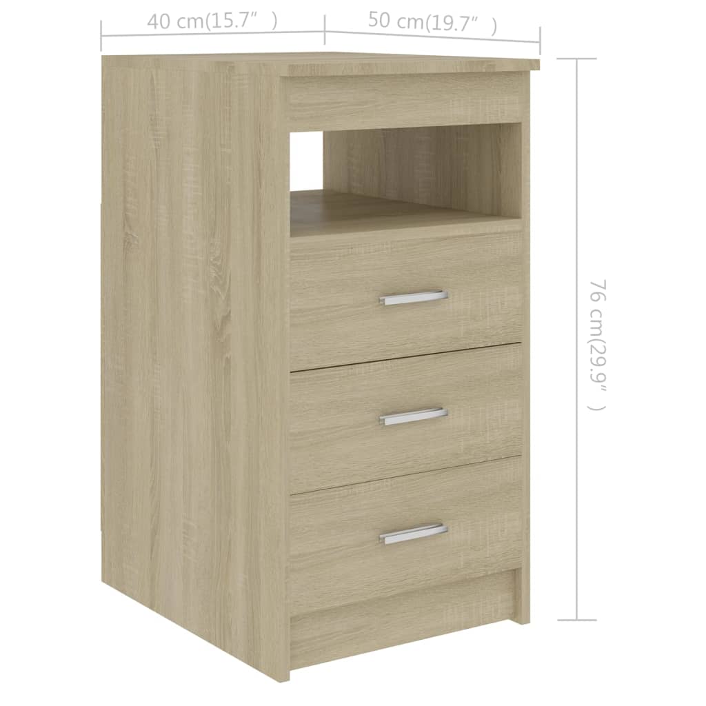 Meuble de rangement | Armoire à tiroirs Chêne sonoma 40x50x76 cm Bois d'ingénierie CFW210280 - 6