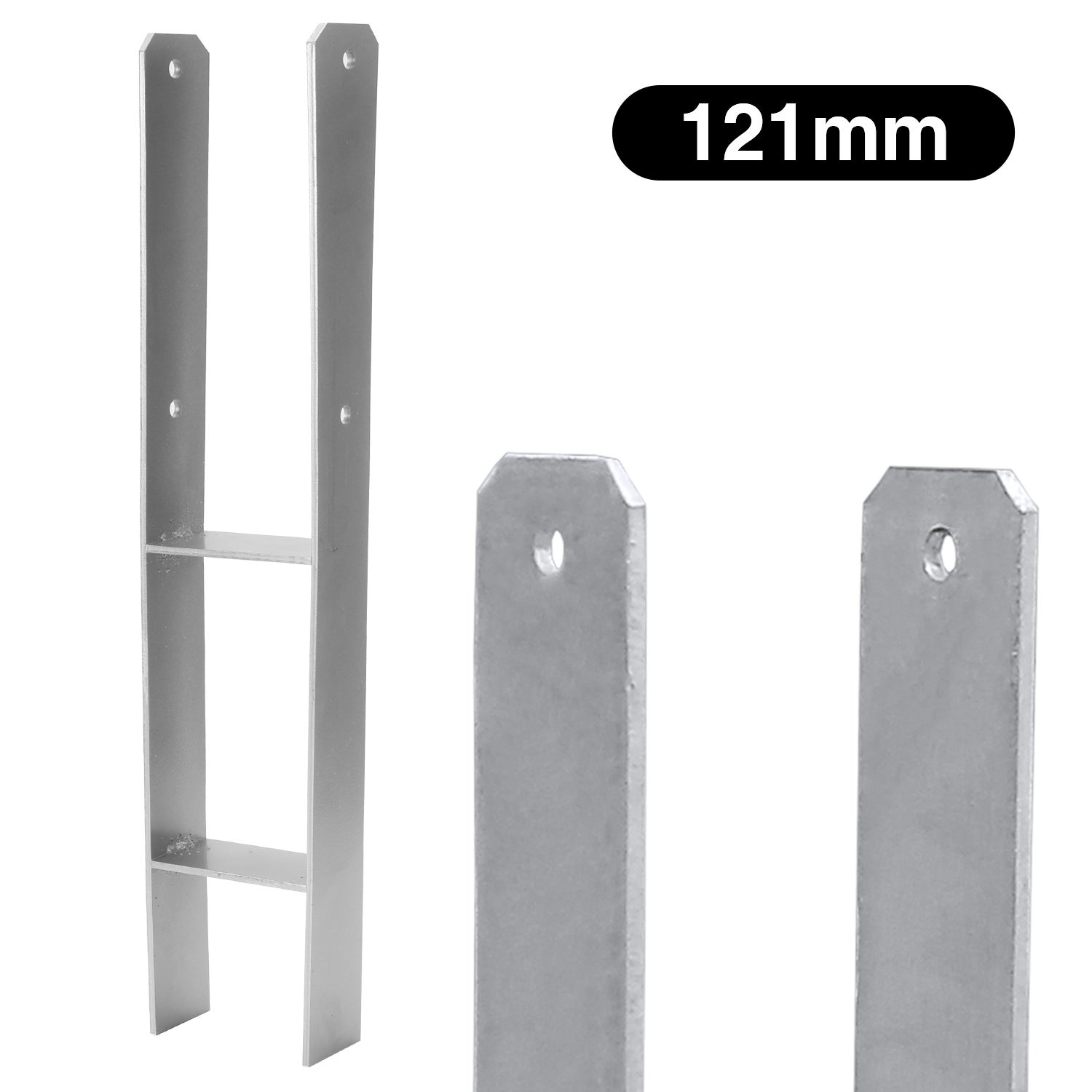 Wspornik słupka H 6 sztuk, stopa kotwiąca H 121 x 600 mm