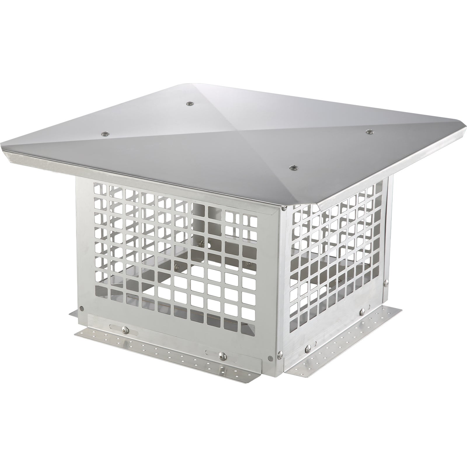 Cap de cămin VEVOR 305x305 mm, cap pentru conductă de cămin, bază pătrată din oțel inoxidabil 304, capac, închizătoare, protecție împotriva pasărilor