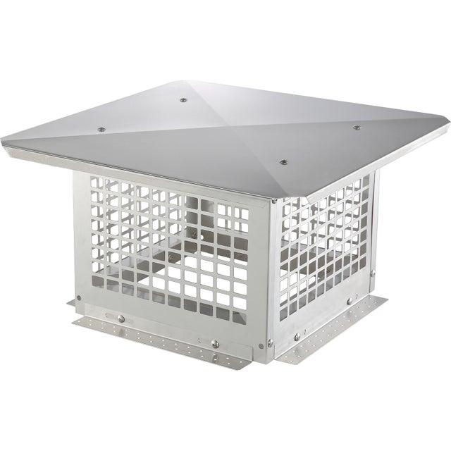 Chapeau de Cheminee 305x305 mm Chapeau de Conduit Cheminee Base Carree Acier Inoxydable 304 Couvercle Bouchon Protection Anti-oiseaux Pare-vent VEVOR